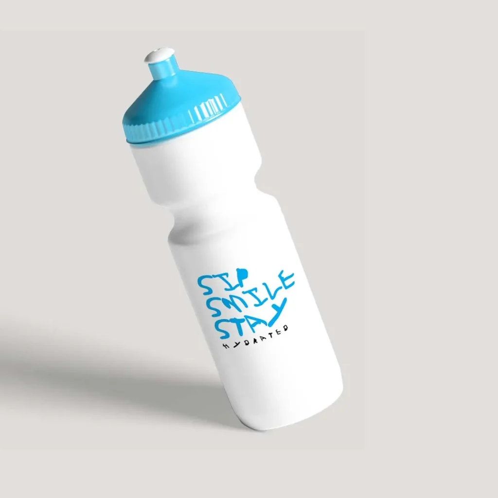 Font mockup on water bottle