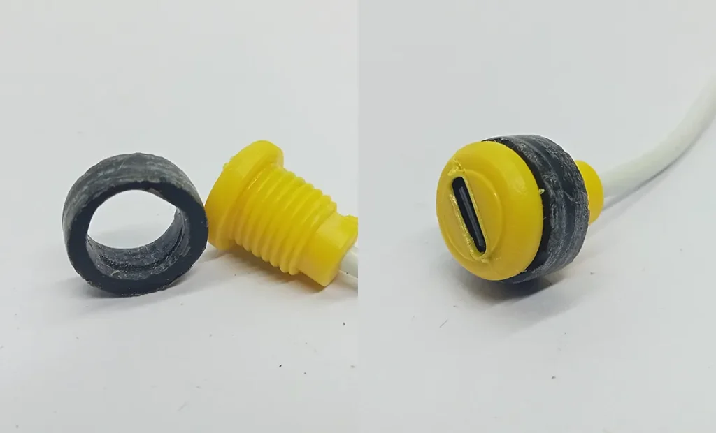 Customized holder for C-type connector for  rugged Bluetooth speaker