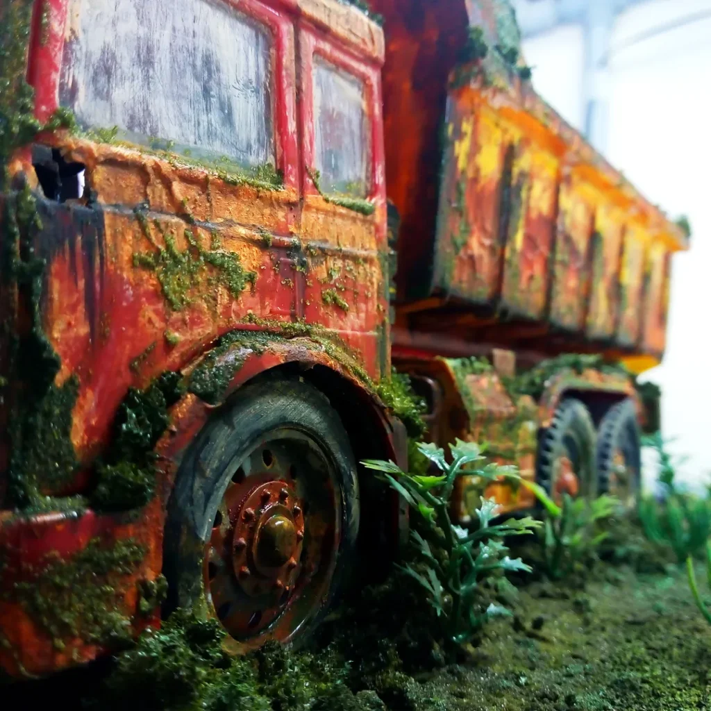 completed rustic truck model