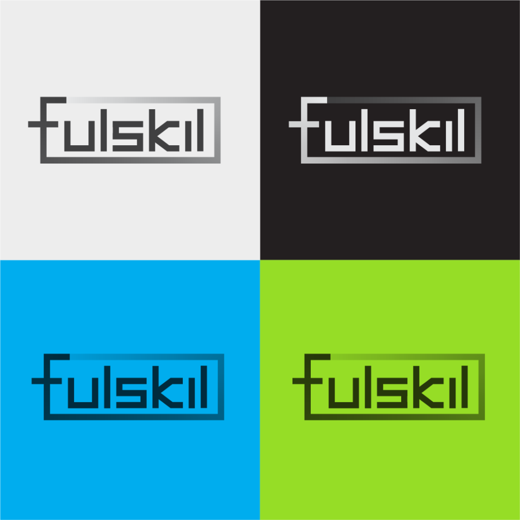 Fulskil logo on primary and secondary colors