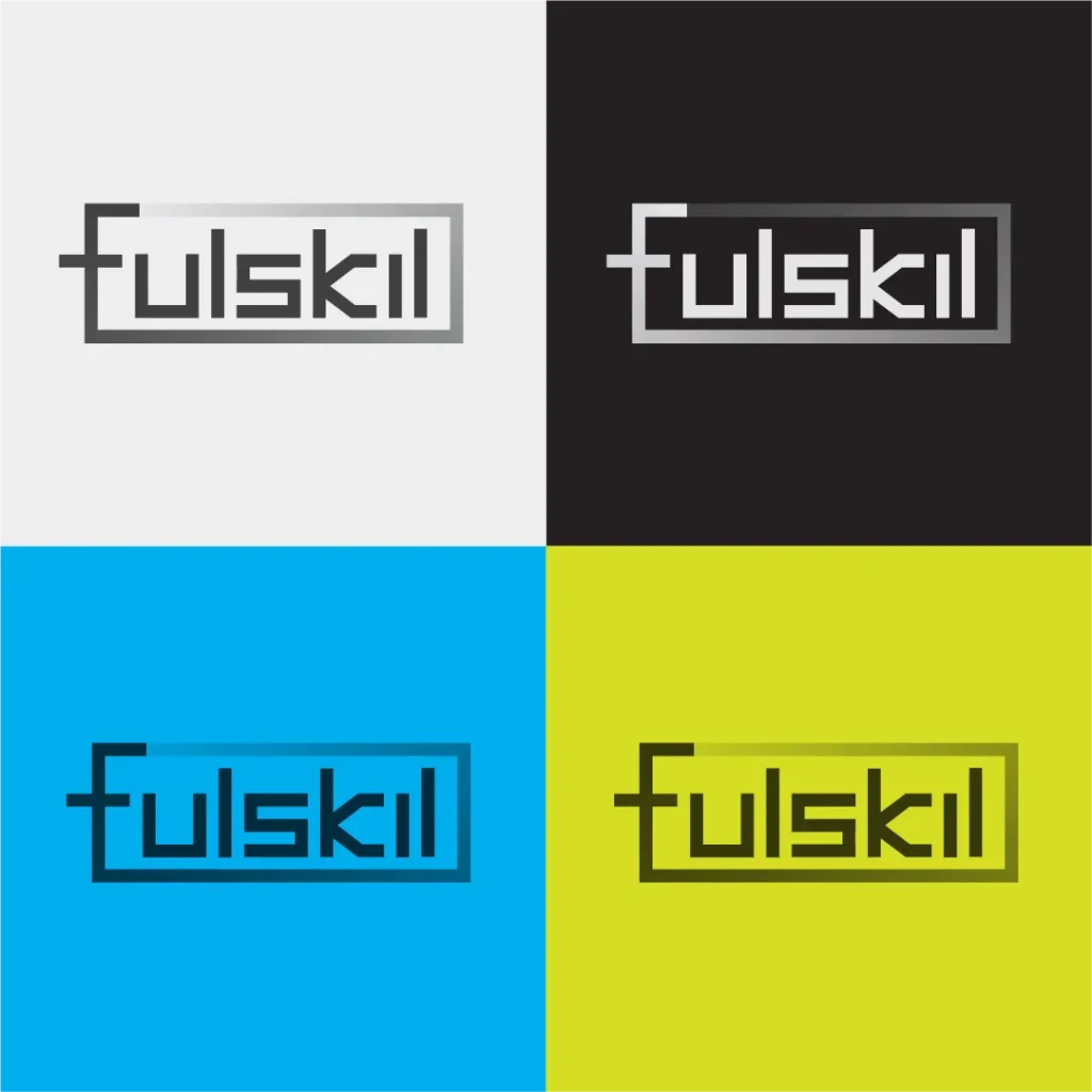 Fulskil logo on primary and secondary colors