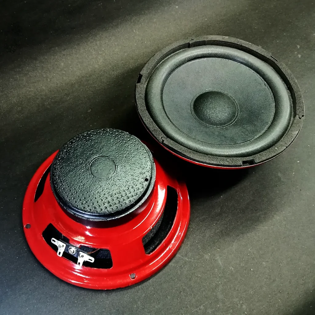 6 inch speaker with red and back color combination