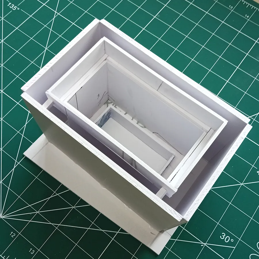 created cavity for mould by attaching the four  side panels